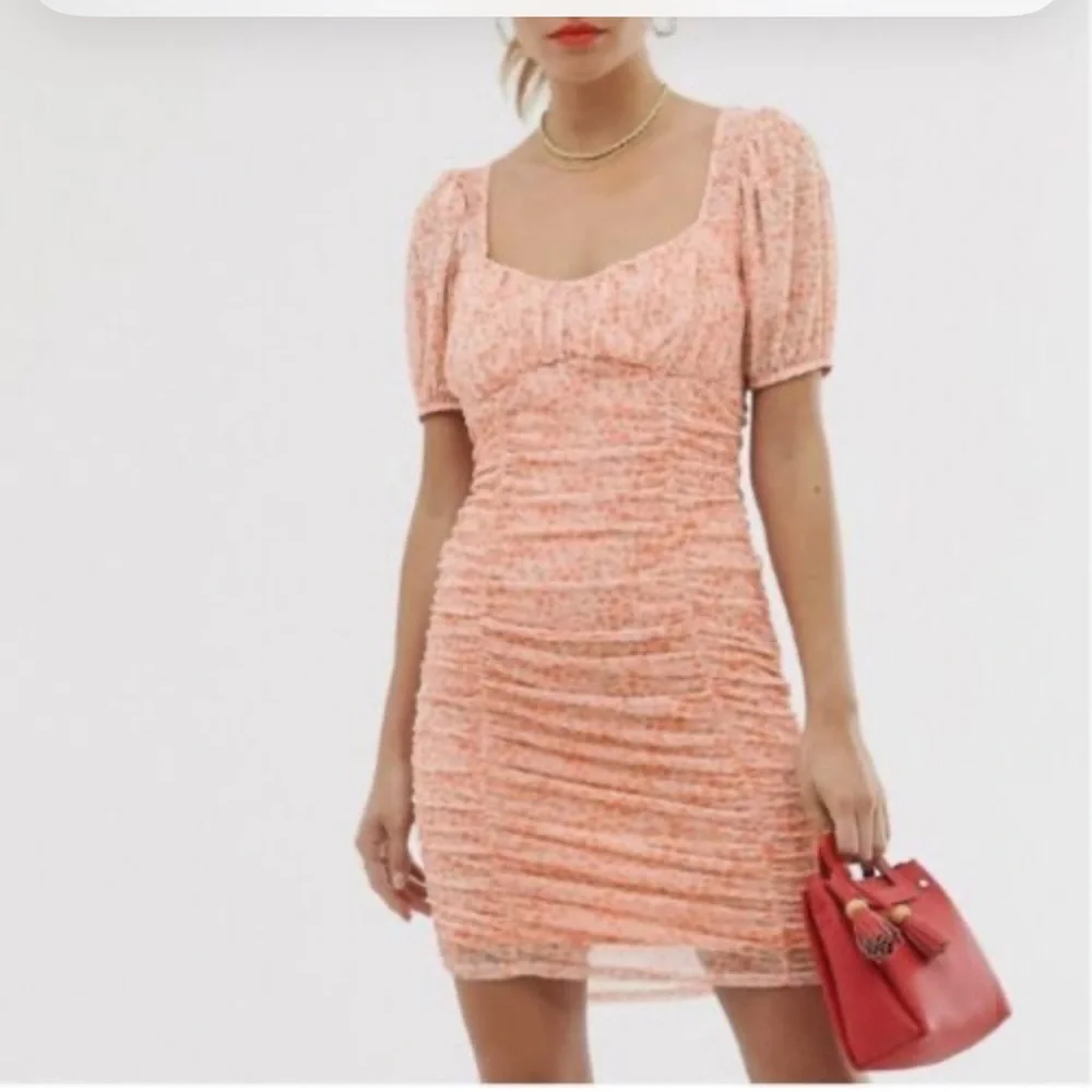 Asos peach body con dress women size 14  run small New with tag